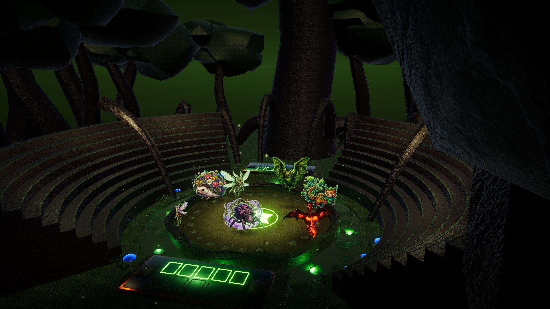 Forest arena with a green glowing floor