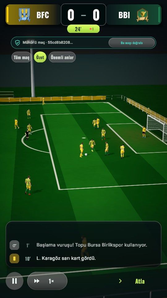 Phone screen: a 3D match from the broadcast camera